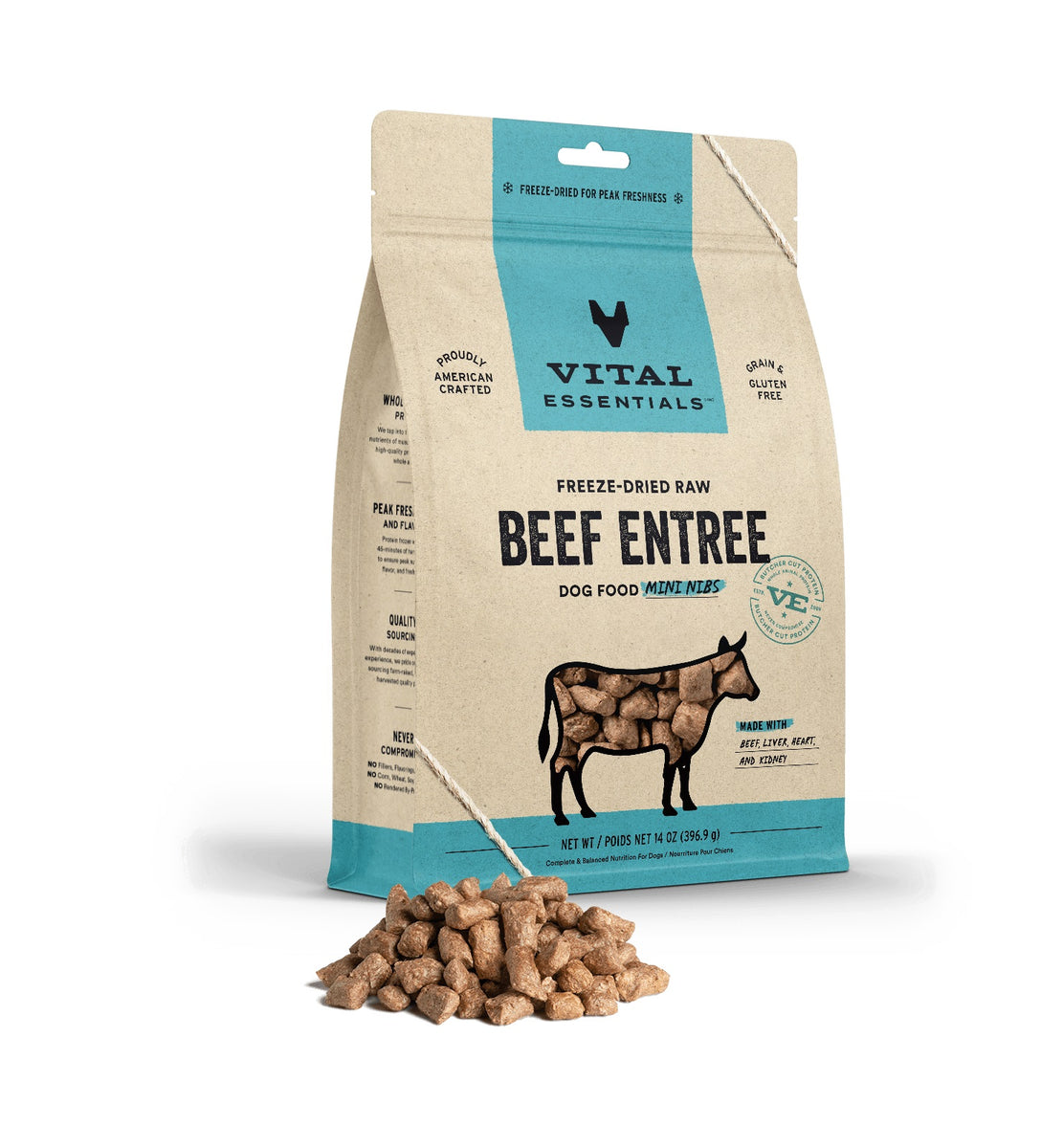 Vital Essentials® Freeze-Dried Raw Beef Entree Dog Food Mini Nibs, 14 oz