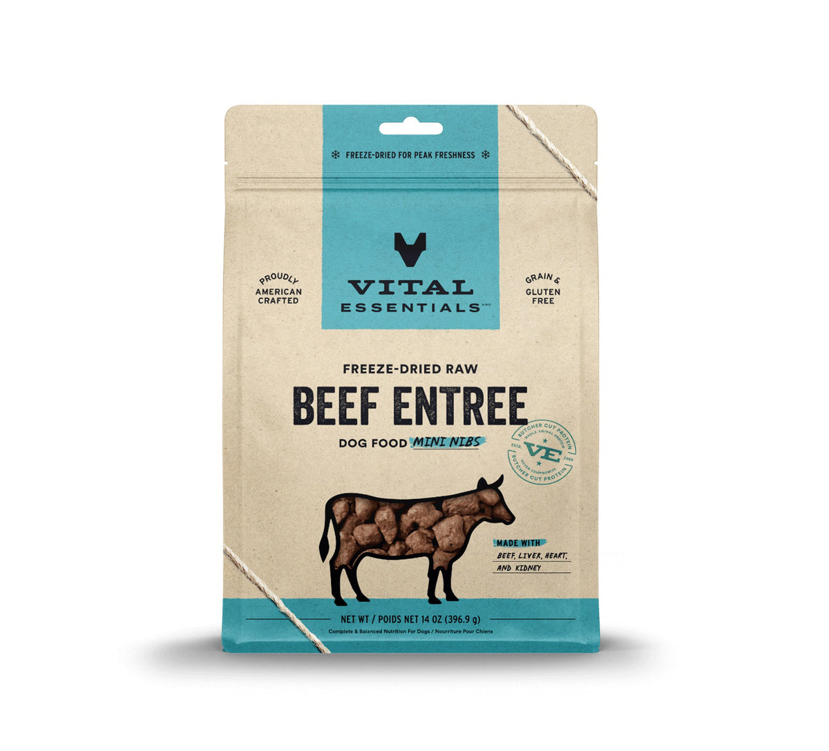 Vital Essentials® Freeze-Dried Raw Beef Entree Dog Food Mini Nibs, 14 oz