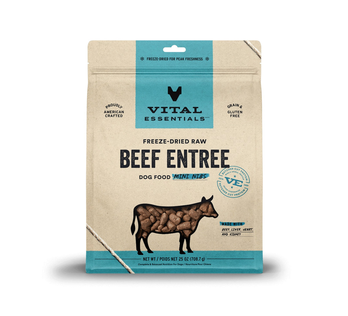 Vital Essentials® Freeze-Dried Raw Beef Entree Dog Food Mini Nibs, 25 oz