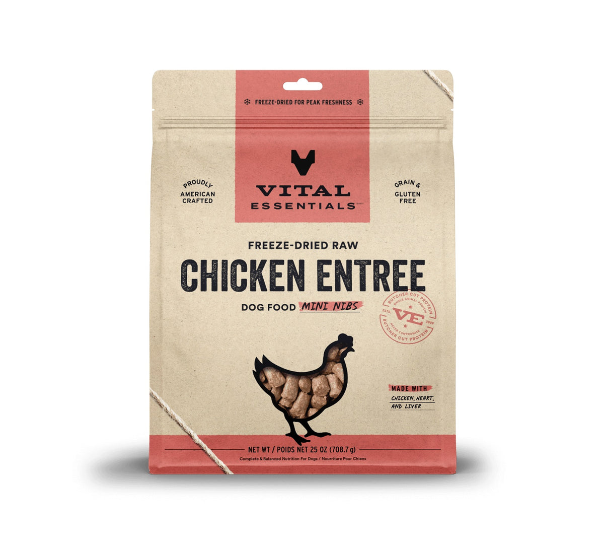Vital Essentials® Freeze-Dried Raw Chicken Entree Dog Food Mini Nibs, 25 oz
