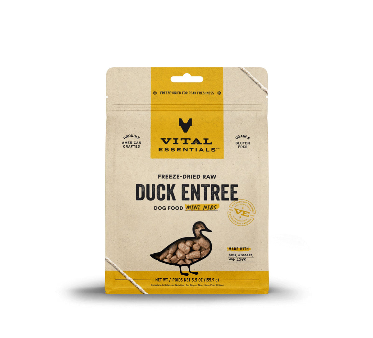 Vital Essentials® Freeze-Dried Raw Duck Entree Dog Food Mini Nibs, 5.5 oz