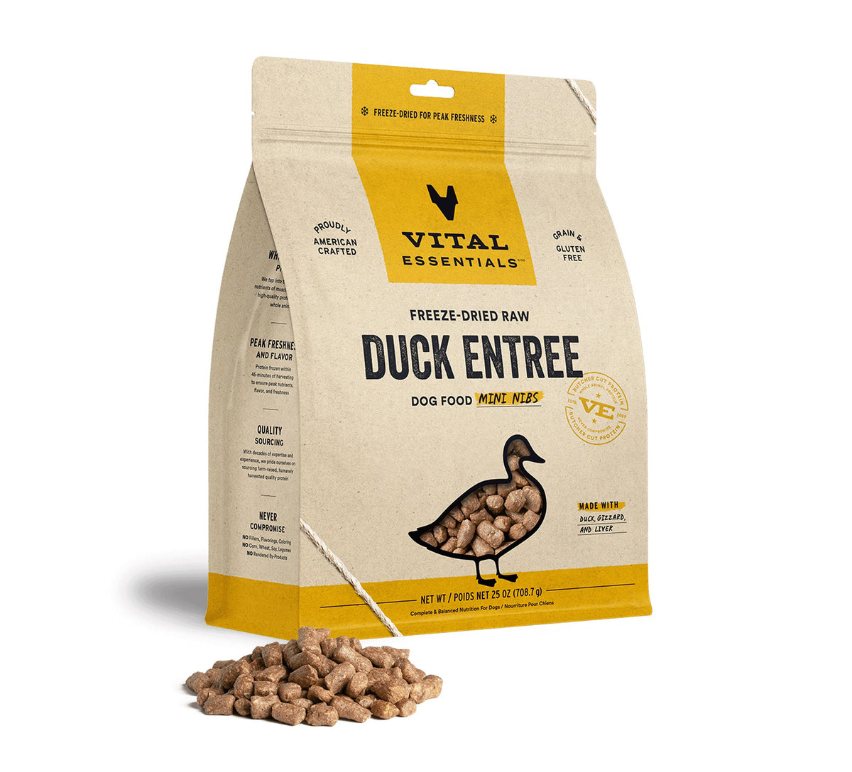 Vital Essentials® Freeze-Dried Raw Duck Entree Dog Food Mini Nibs, 25 oz