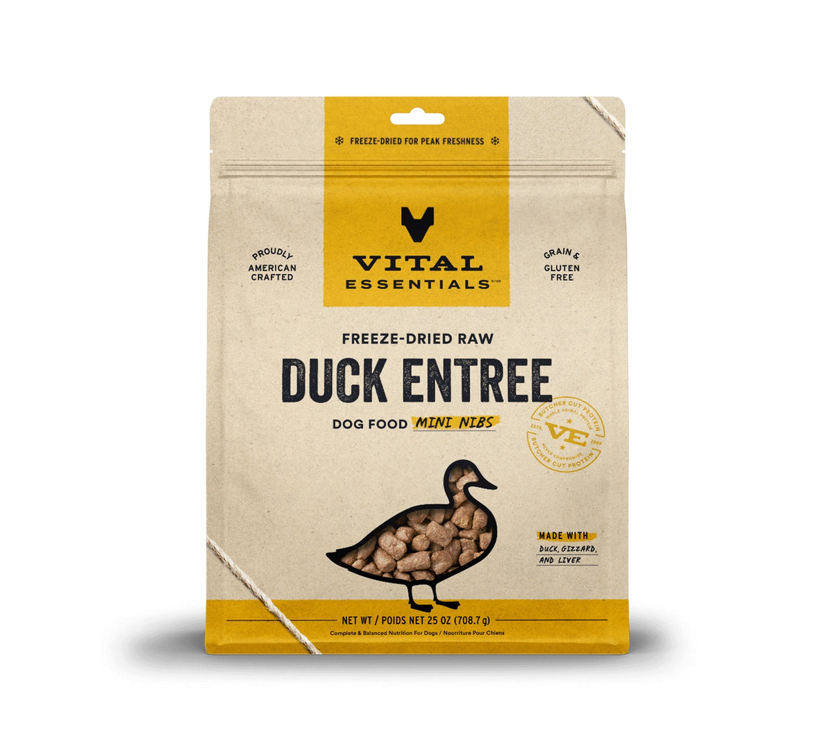 Vital Essentials® Freeze-Dried Raw Duck Entree Dog Food Mini Nibs, 25 oz