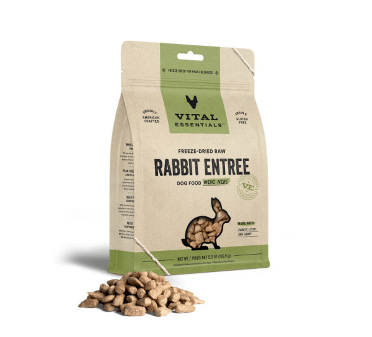 Vital Essentials® Freeze-Dried Raw Rabbit Entree Dog Food Mini Nibs, 5.5 oz