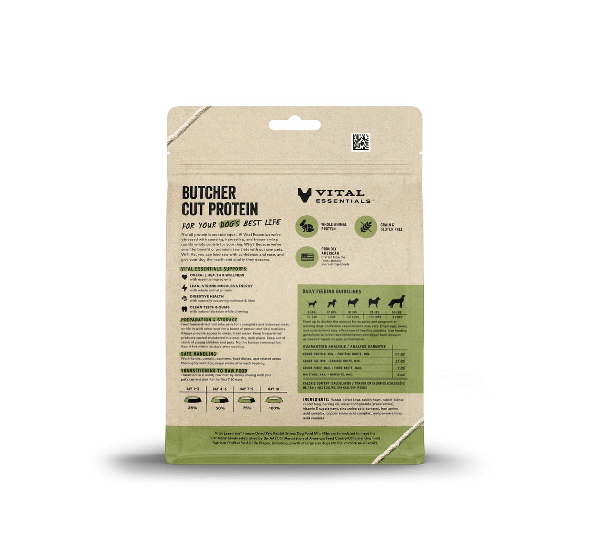 Vital Essentials® Freeze-Dried Raw Rabbit Entree Dog Food Mini Nibs, 5.5 oz