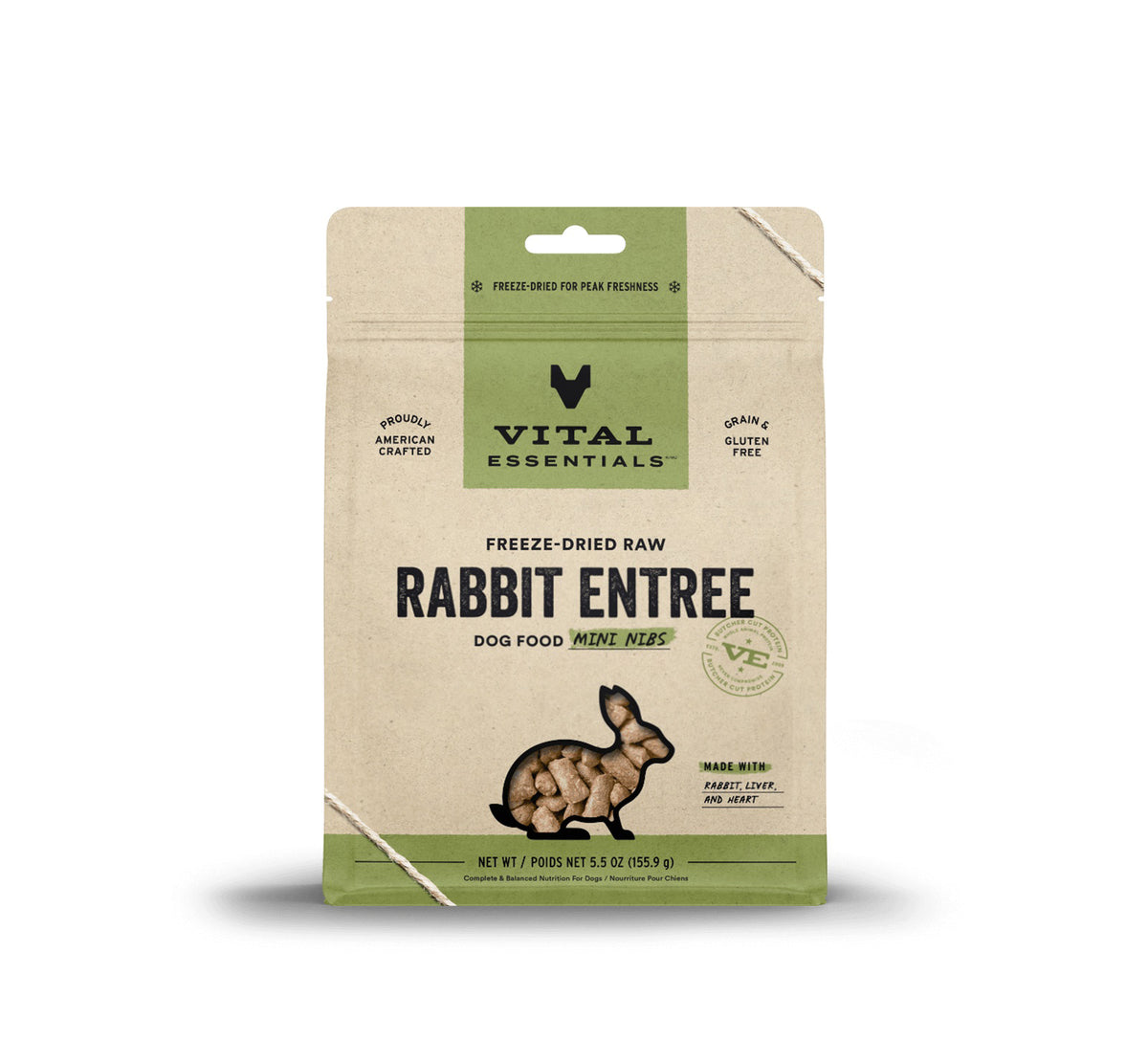 Vital Essentials® Freeze-Dried Raw Rabbit Entree Dog Food Mini Nibs, 5.5 oz