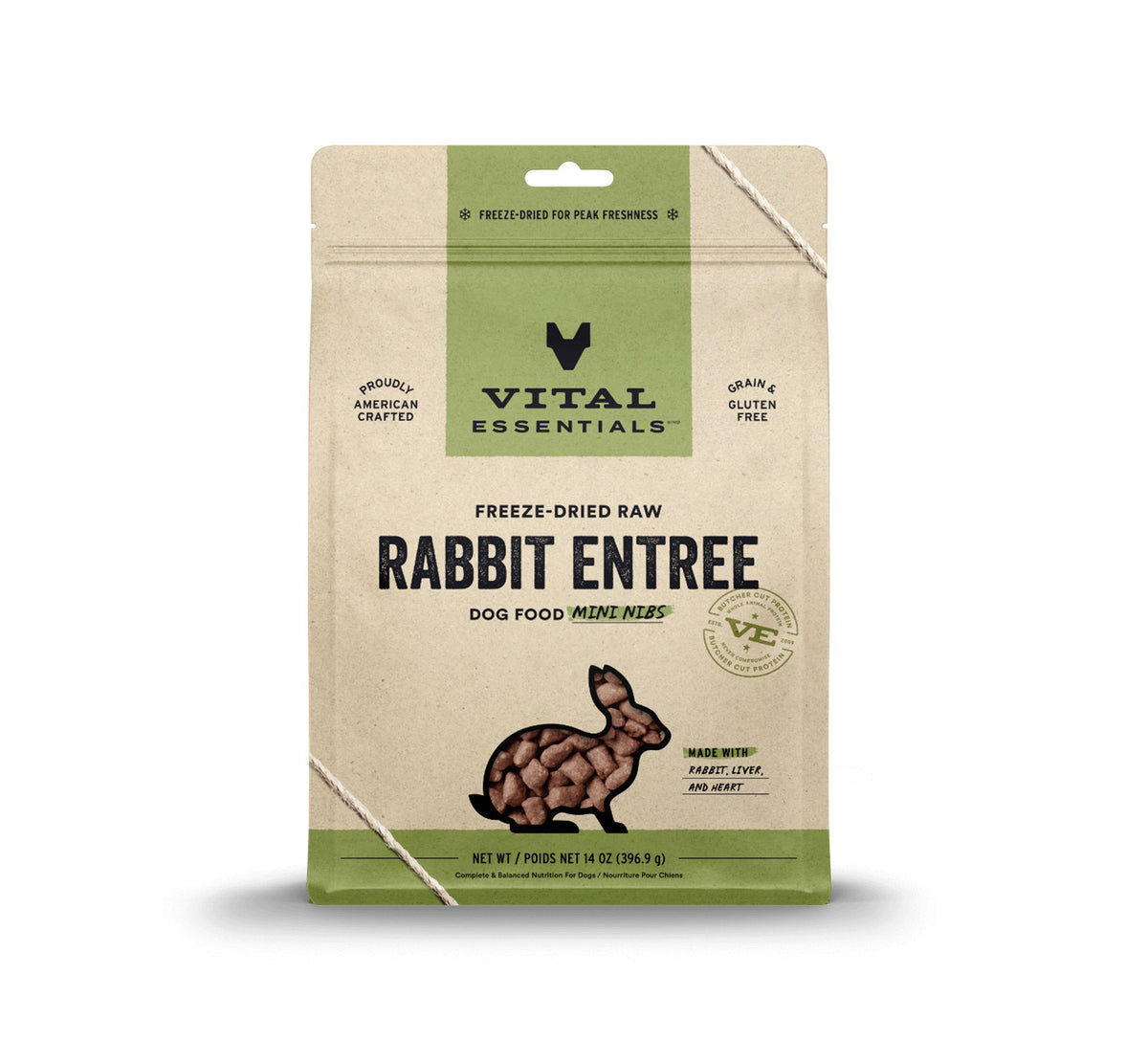 Vital Essentials® Freeze-Dried Raw Rabbit Entree Dog Food Mini Nibs, 14 oz