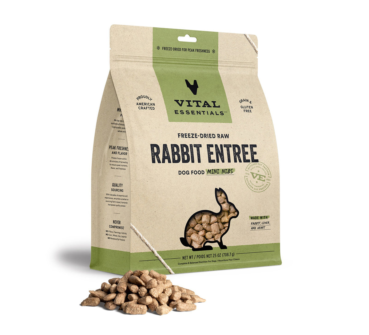 Vital Essentials® Freeze-Dried Raw Rabbit Entree Dog Food Mini Nibs, 25 oz