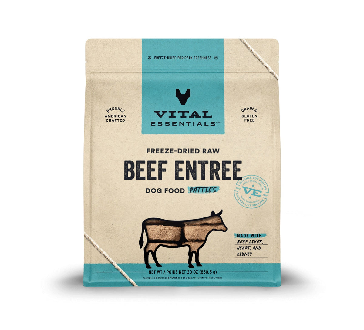 Vital Essentials® Freeze-Dried Raw Beef Entree Dog Food Patties, 30 oz