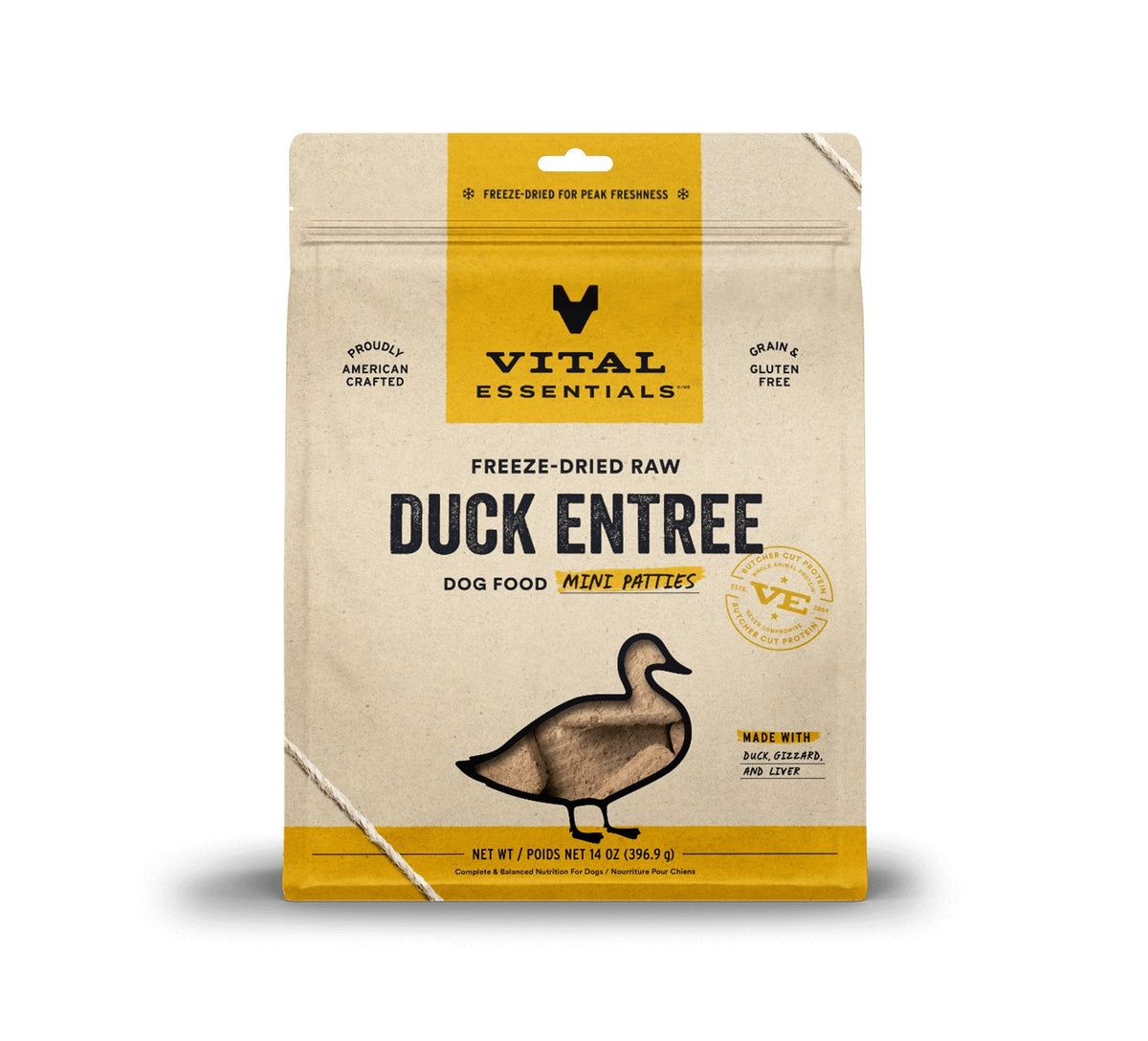 Vital Essentials® Freeze-Dried Raw Duck Entree Dog Food Mini Patties, 14 oz