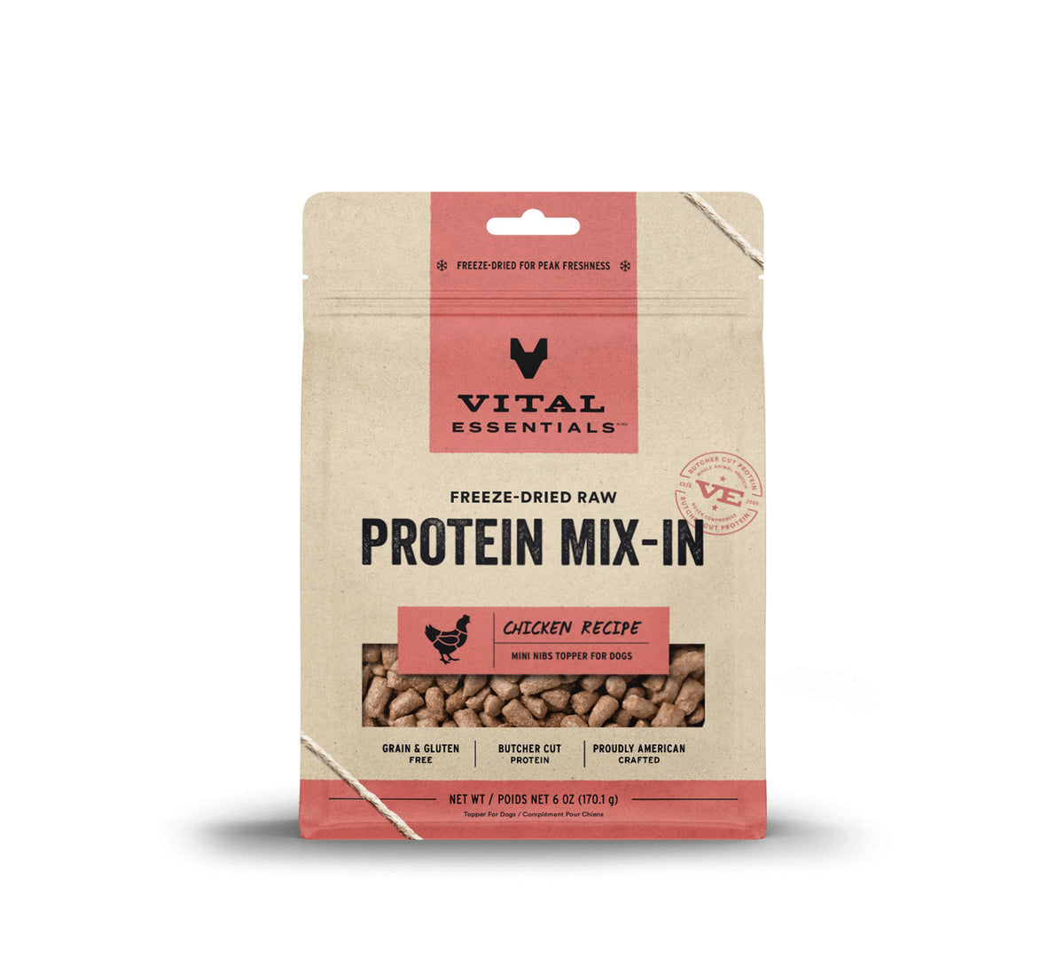 Vital Essentials® Freeze-Dried Raw Chicken Protein Mix-In Meal Topper for Dogs, 6 oz