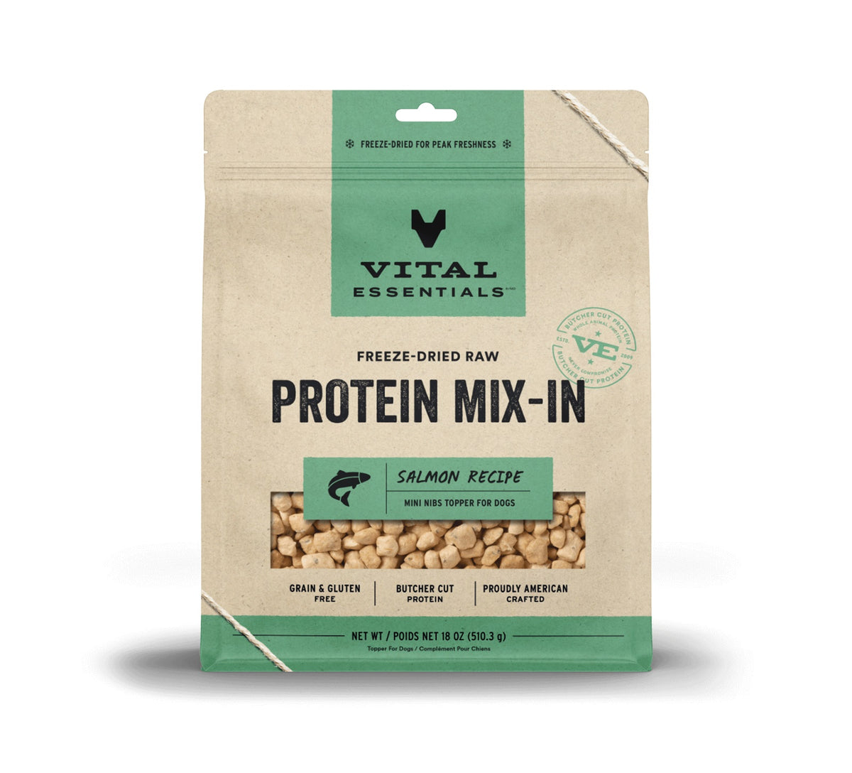 Vital Essentials® Freeze-Dried Raw Salmon Protein Mix-In Meal Topper for Dogs, 18 oz