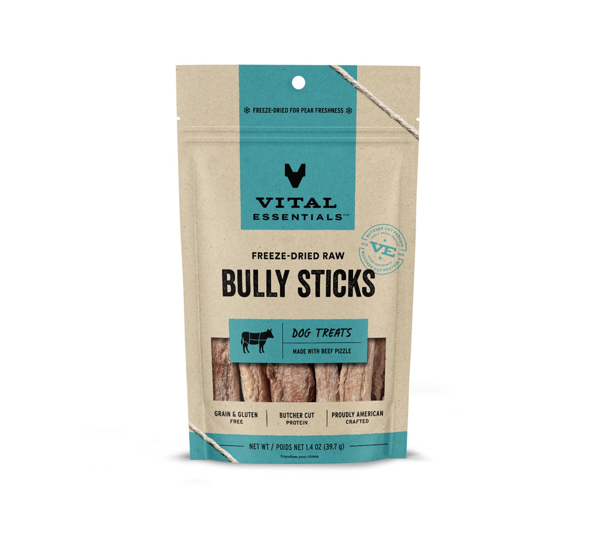 Vital Essentials® Freeze-Dried Bully Sticks Dog Treats, 1.4 oz