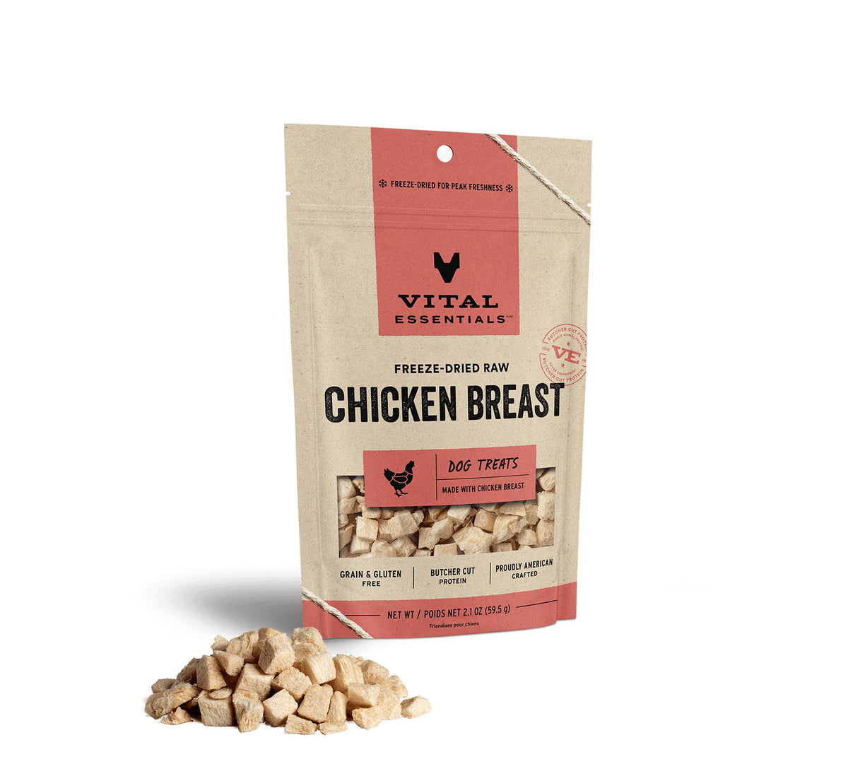 Vital Essentials® Freeze-Dried Chicken Breast Dog Treats, 2.1 oz