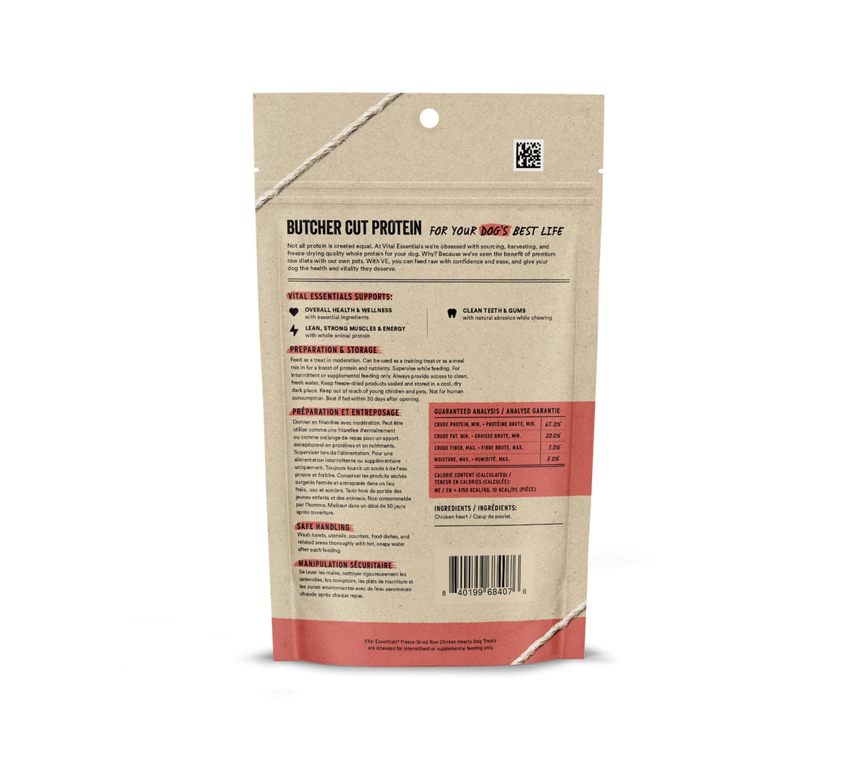 Vital Essentials® Freeze-Dried Chicken Hearts Dog Treats, 1.9 oz