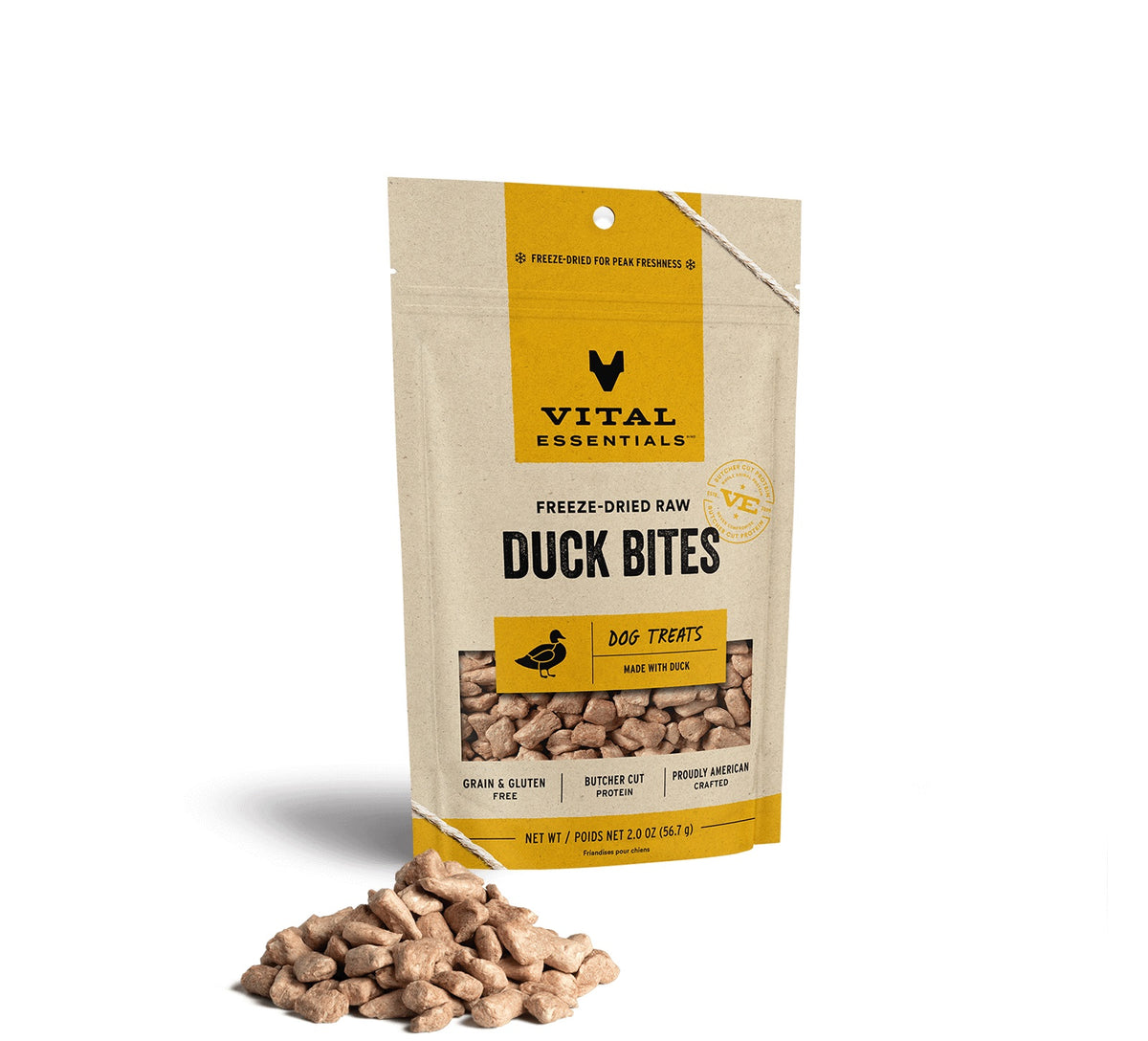 Vital Essentials® Freeze-Dried Duck Bites Dog Treats, 2 oz