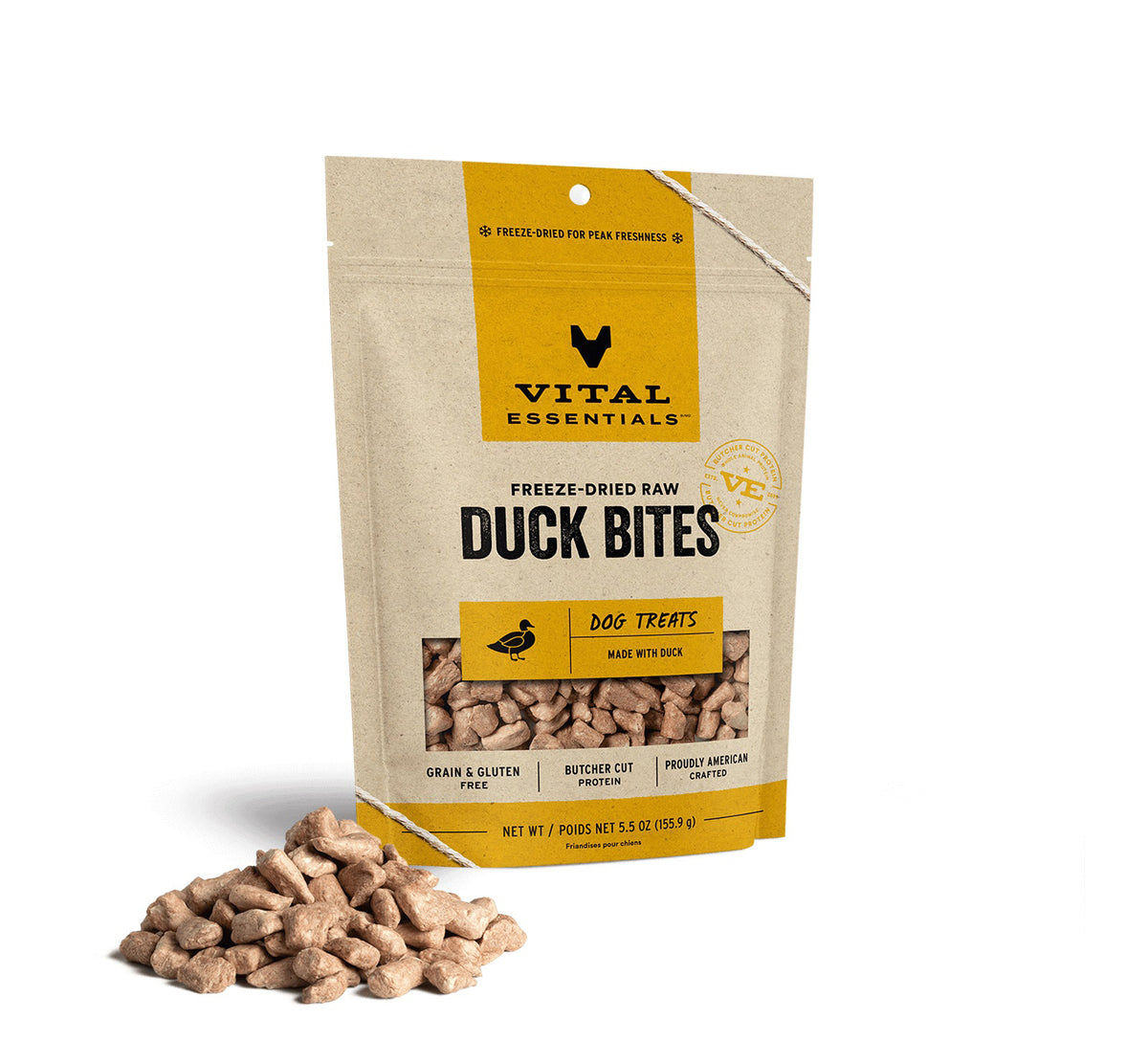 Vital Essentials® Freeze-Dried Duck Bites Dog Treats, 5.5 oz