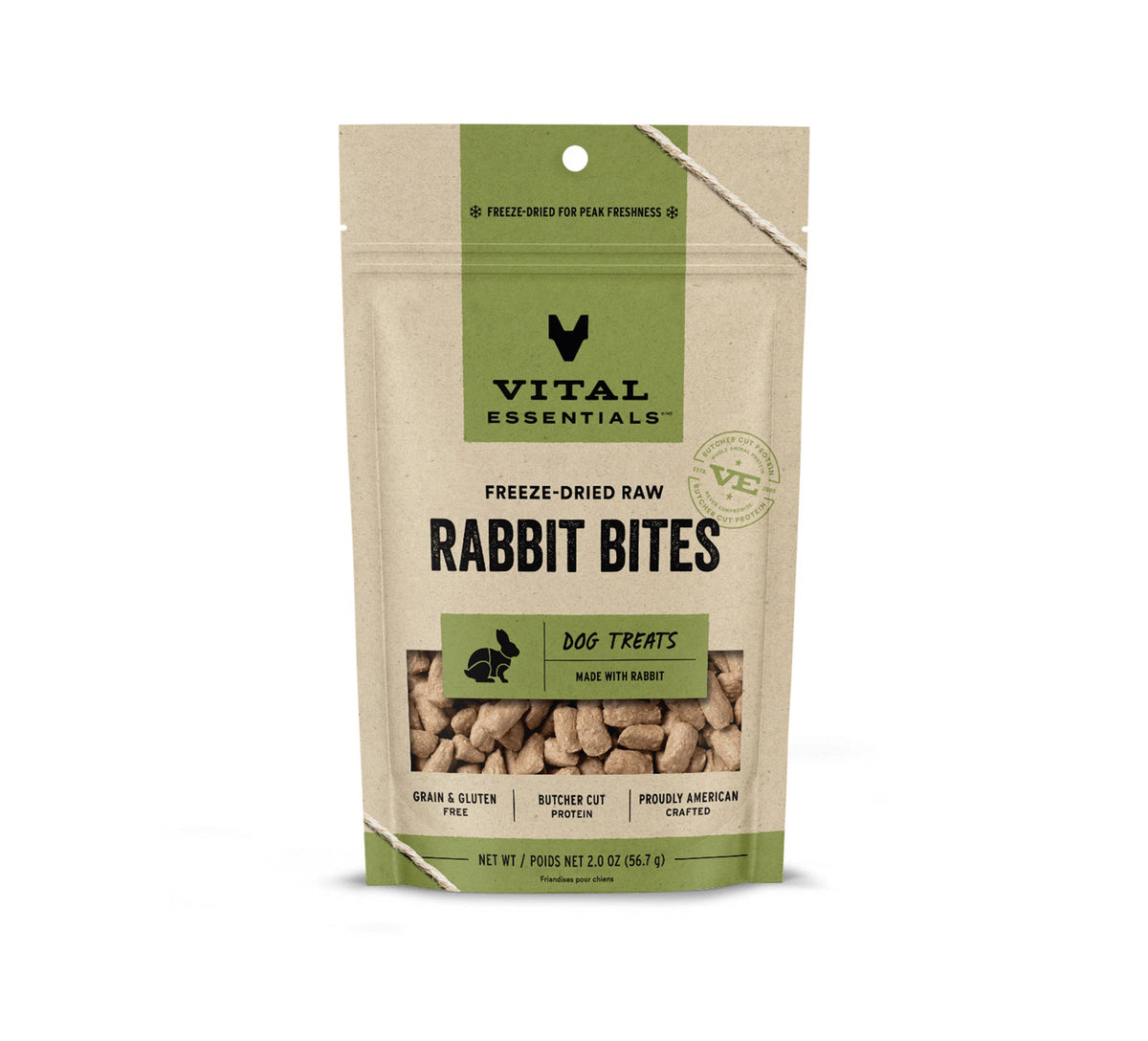 Vital Essentials® Freeze-Dried Rabbit Bites Dog Treats, 2 oz