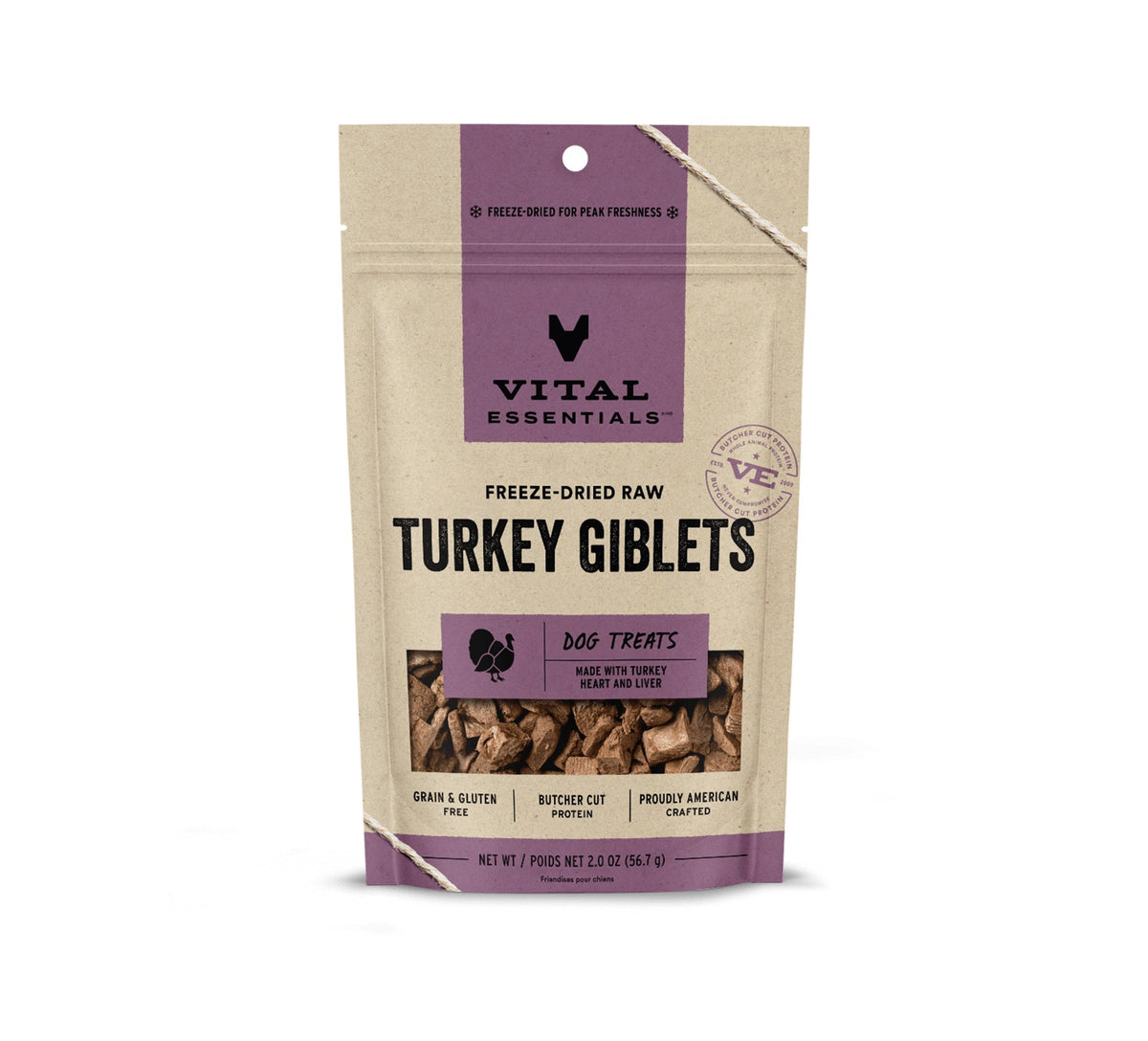 Vital Essentials® Freeze-Dried Raw Turkey Giblets Dog Treats, 2.0 oz