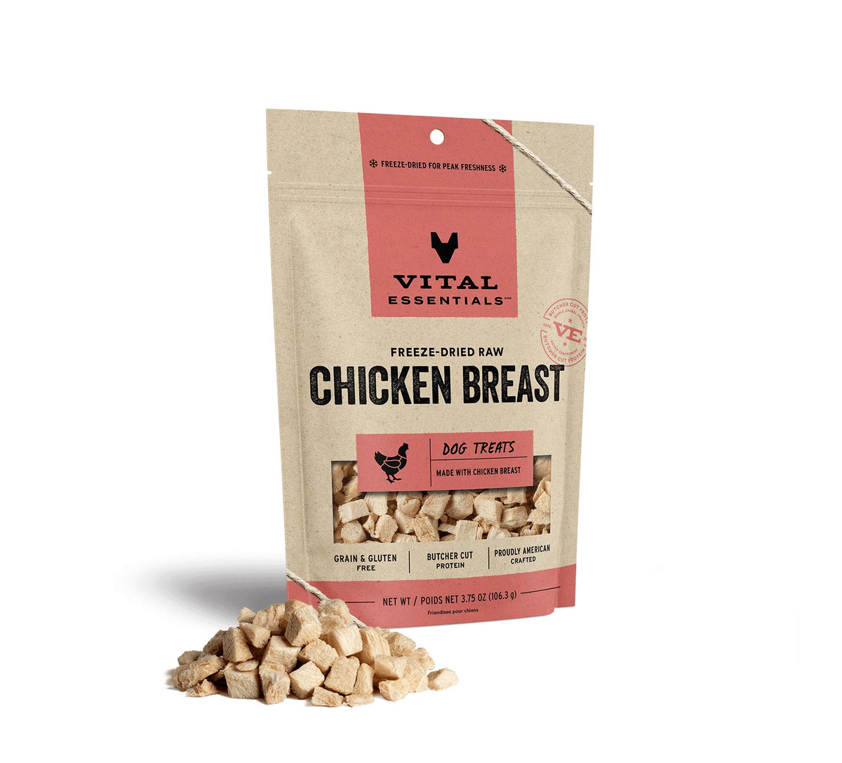 Vital Essentials® Freeze-Dried Raw Chicken Breast Dog Treats, 3.75 oz