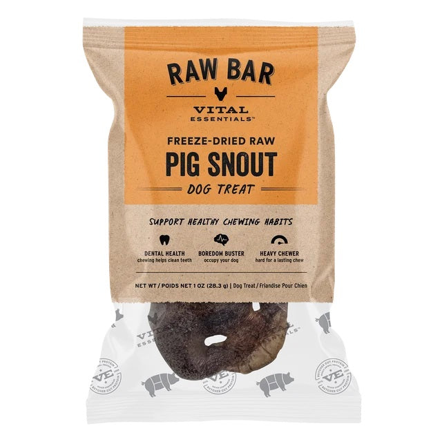 Vital Essentials® RAW BAR Freeze-Dried Raw Pig Snout Dig Treat 1 oz