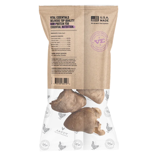 Vital Essentials RAW BAR Freeze-Dried Raw Turkey Hearts Dog Treat, 1.6 oz