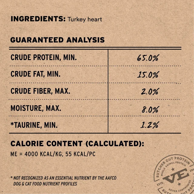 Vital Essentials RAW BAR Freeze-Dried Raw Turkey Hearts Dog Treat, 1.6 oz