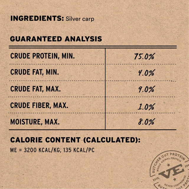 Vital Essentials RAW BAR Freeze-Dried Raw Silver Carp Filet Dog Treat, 1.12 oz