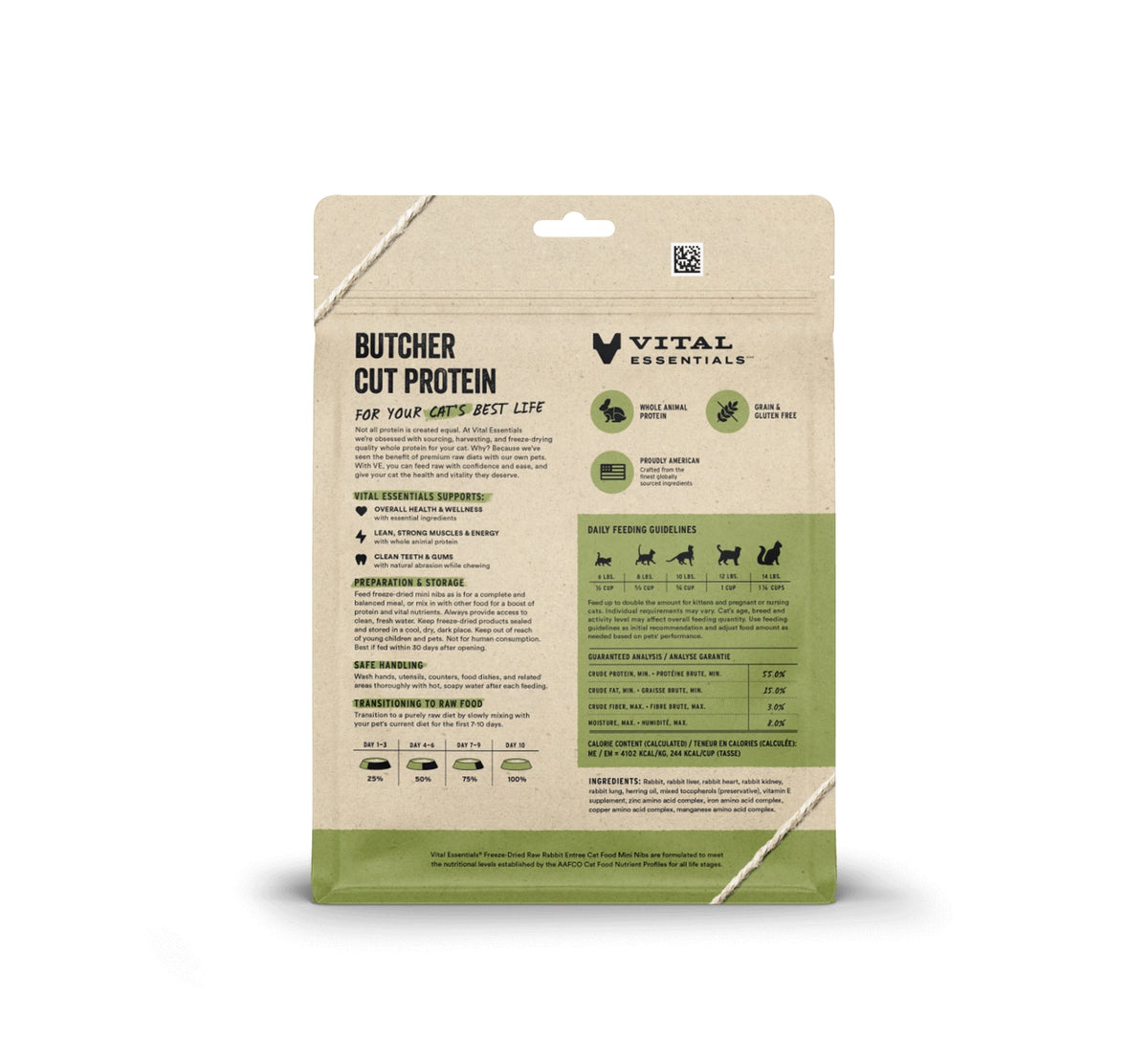 Vital Essentials® Freeze-Dried Raw Rabbit Entree Cat Food Mini Nibs, 8 oz
