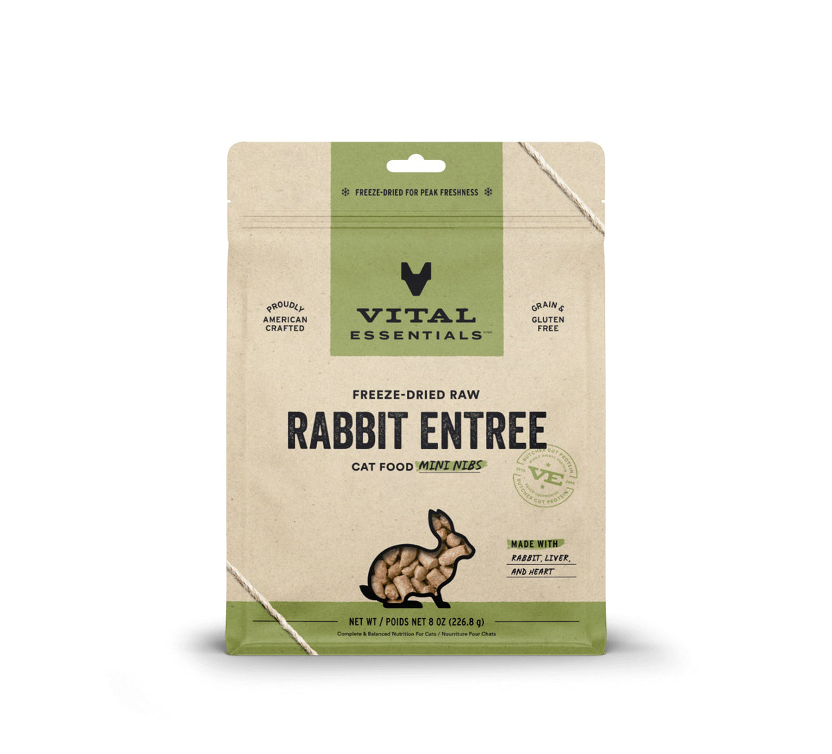 Vital Essentials® Freeze-Dried Raw Rabbit Entree Cat Food Mini Nibs, 8 oz