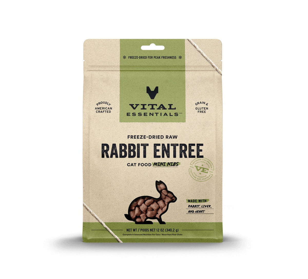 Vital Essentials® Freeze-Dried Raw Rabbit Entree Cat Food Mini Nibs, 12 oz