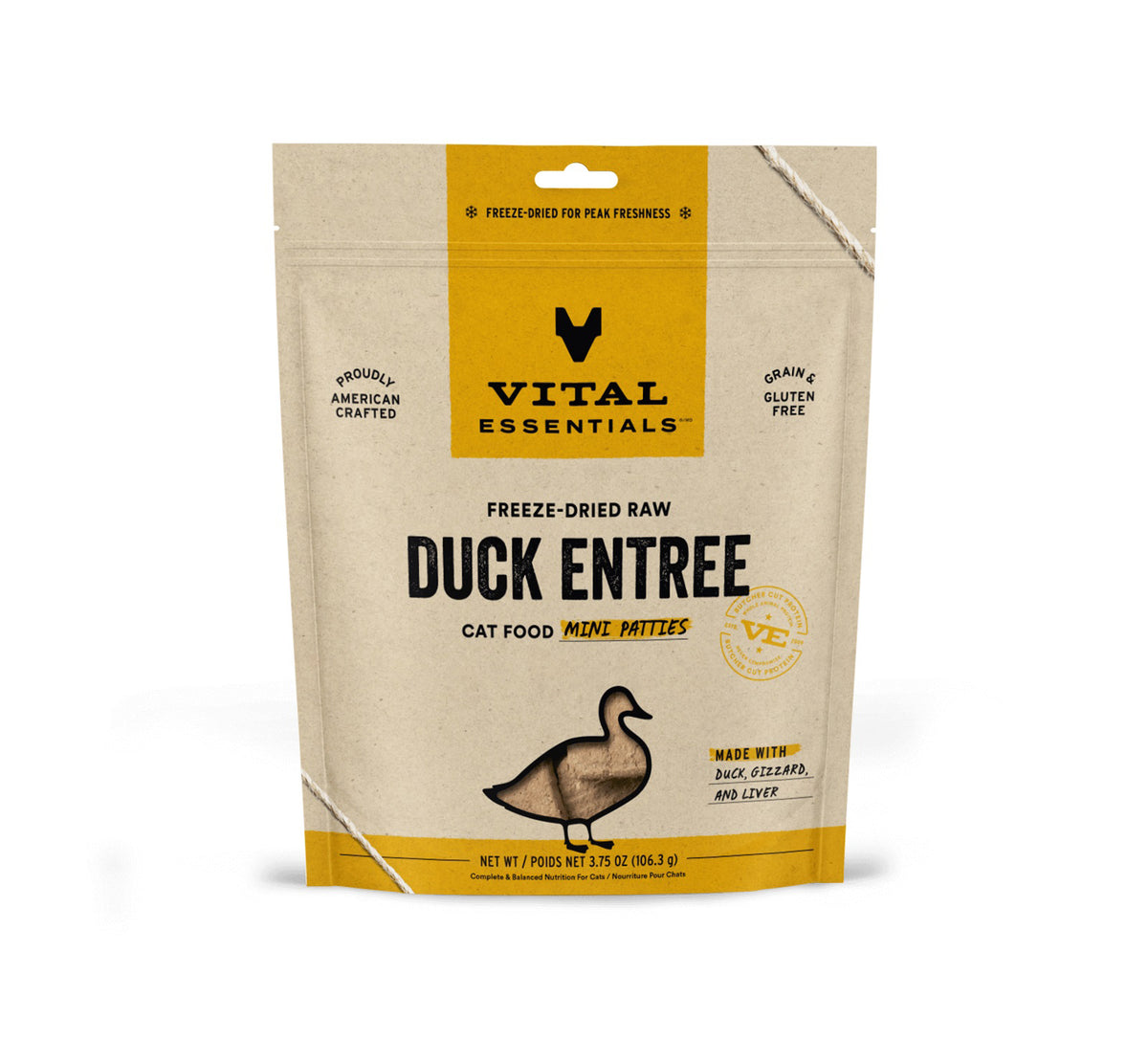 Vital Essentials® Freeze-Dried Raw Duck Entree Cat Food Mini Patties, 3.75 oz