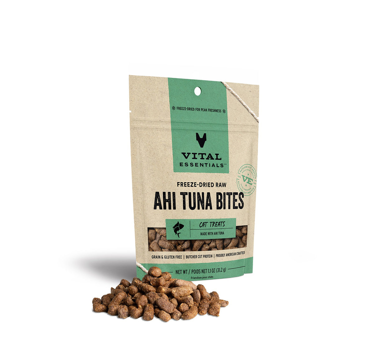 Vital Essentials® Freeze-Dried Ahi Tuna Bites Cat Treats, 1.1 oz