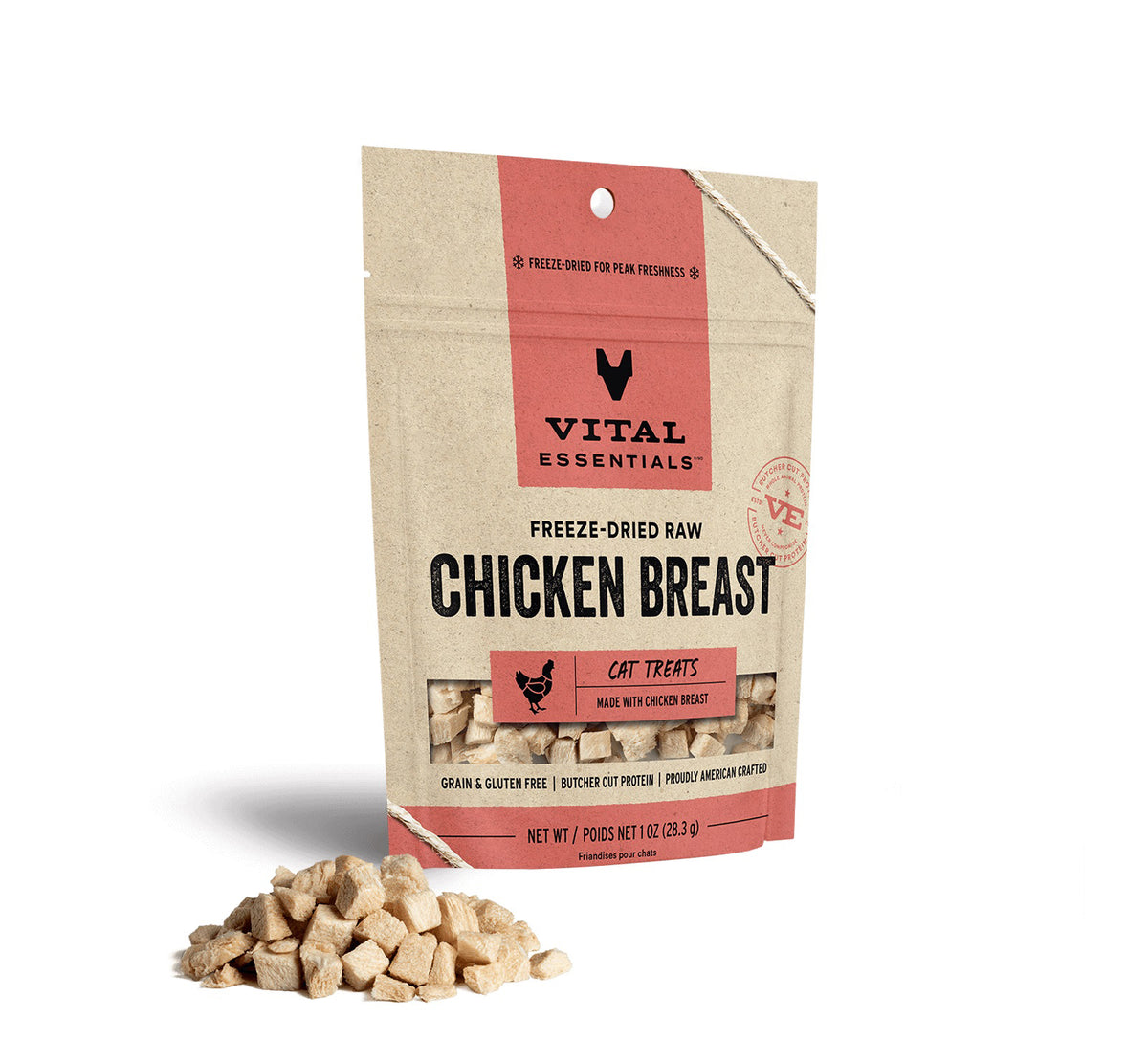Vital Essentials® Freeze-Dried Chicken Breast Cat Treats, 1 oz