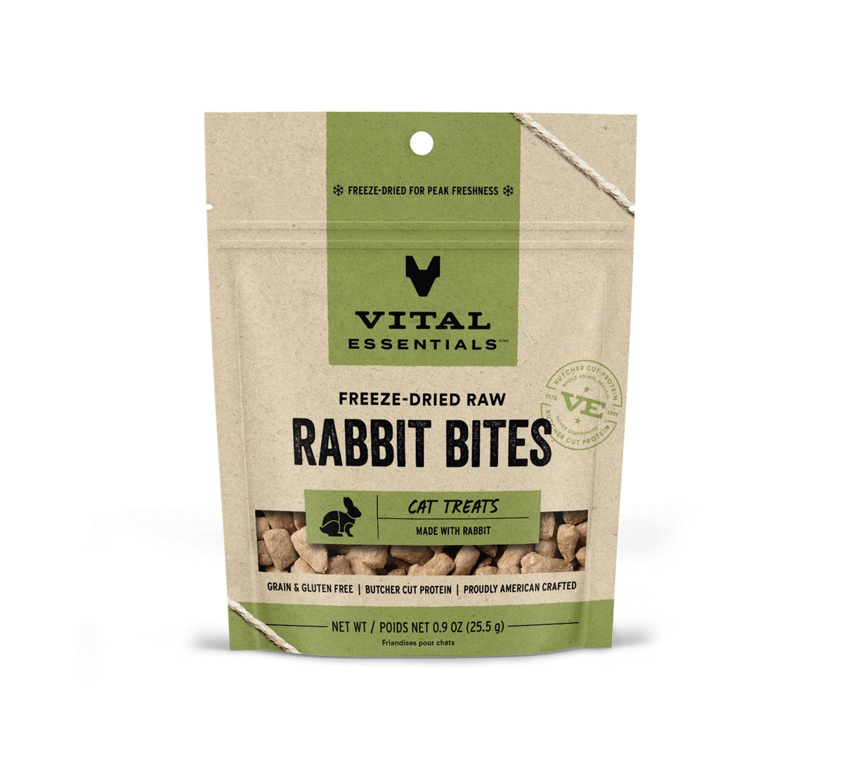 Vital Essentials® Freeze-Dried Rabbit Bites Cat Treats, 0.9 oz