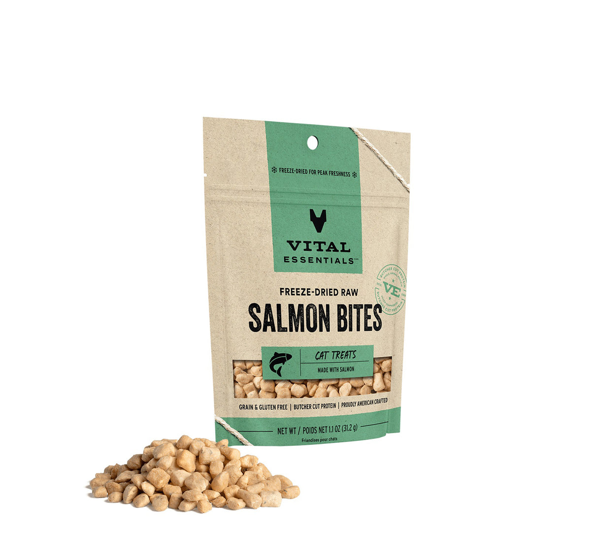 Vital Essentials® Freeze-Dried Salmon Bites Cat Treats, 1.1 oz