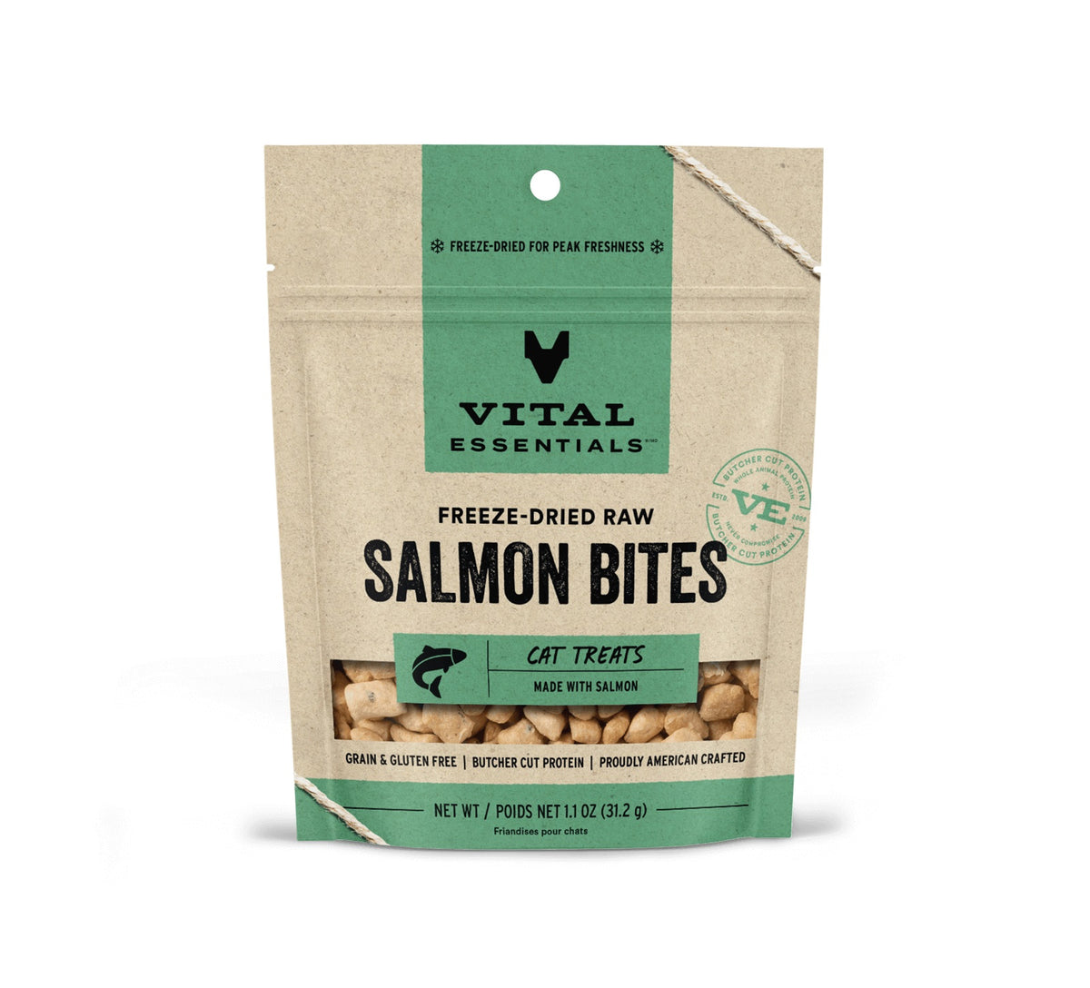Vital Essentials® Freeze-Dried Salmon Bites Cat Treats, 1.1 oz