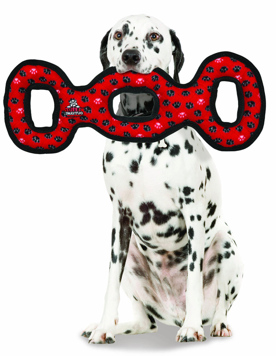 VIP Tuffy Ultimate 3 Way Tug Paw Dog Chew Toy Red 24"