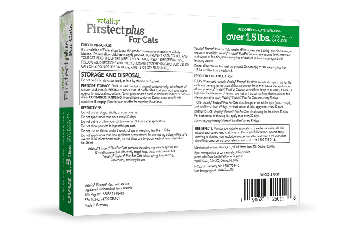 Vetality Firstect Plus for Cats Over 1.5 lbs