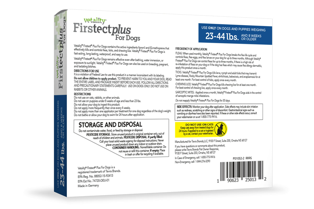 Vetality Firstect Plus For Medium Dogs 23-44 lbs