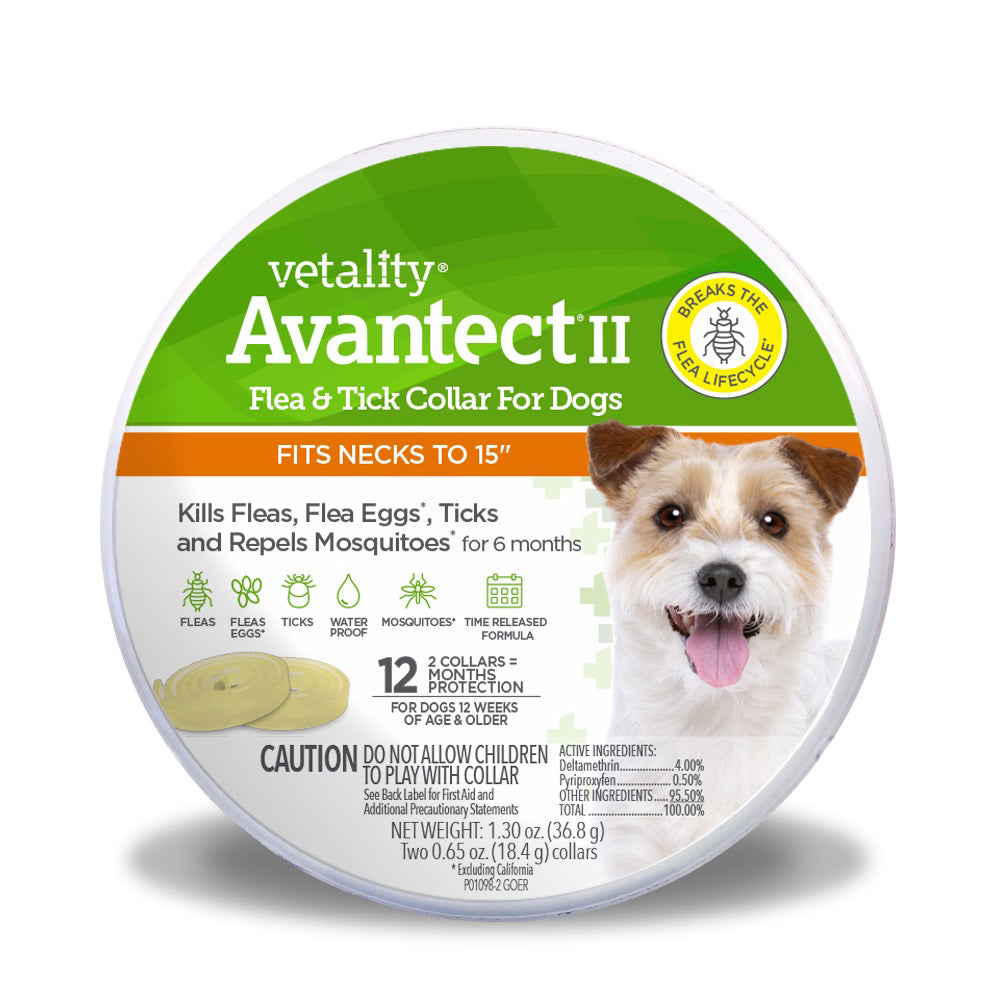 Vetality Avantect II Flea & Tick Collar for Necks Up to 15"