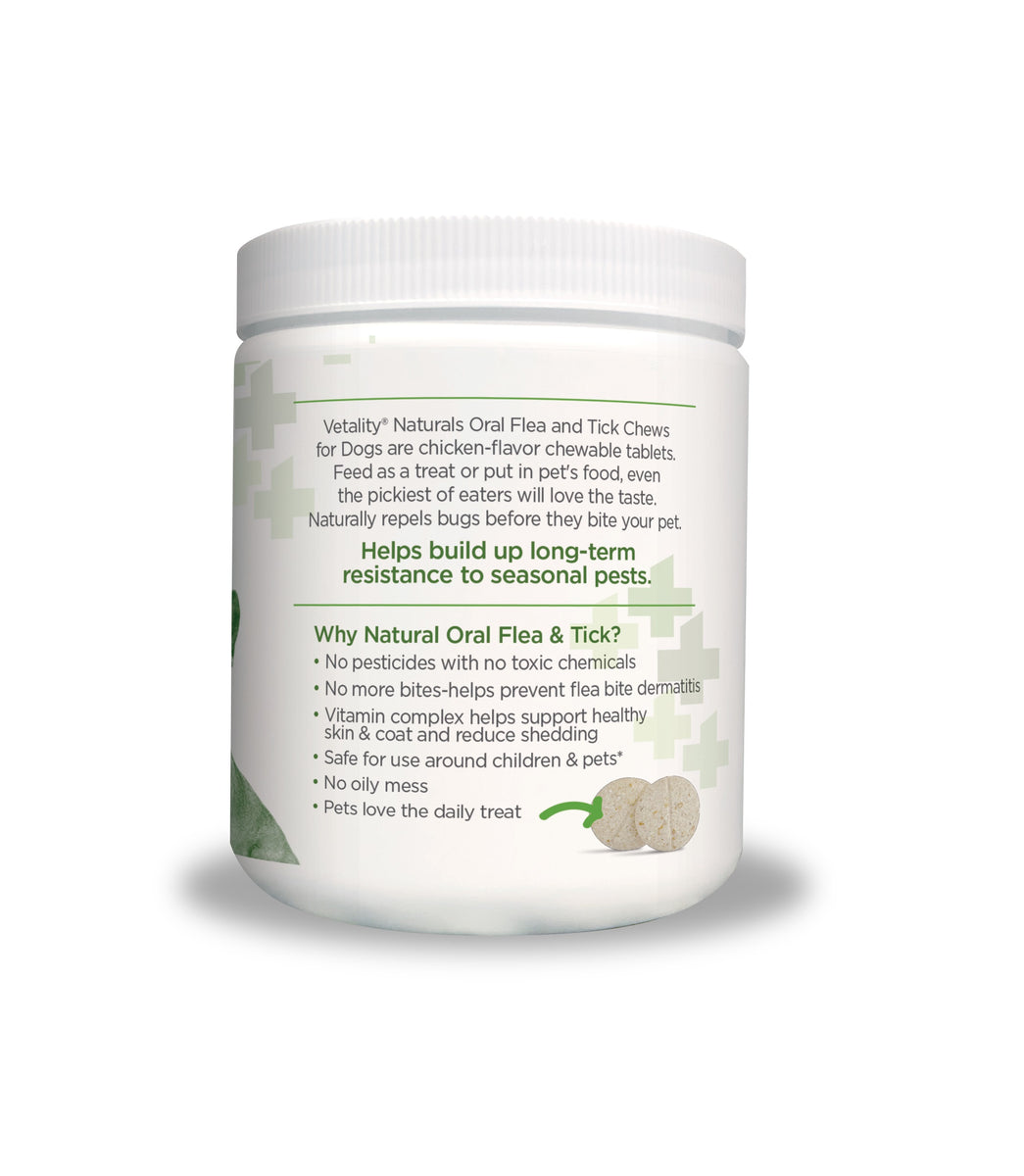 Vetality Naturals Oral Flea & Tick Chews for Dogs 120 ct