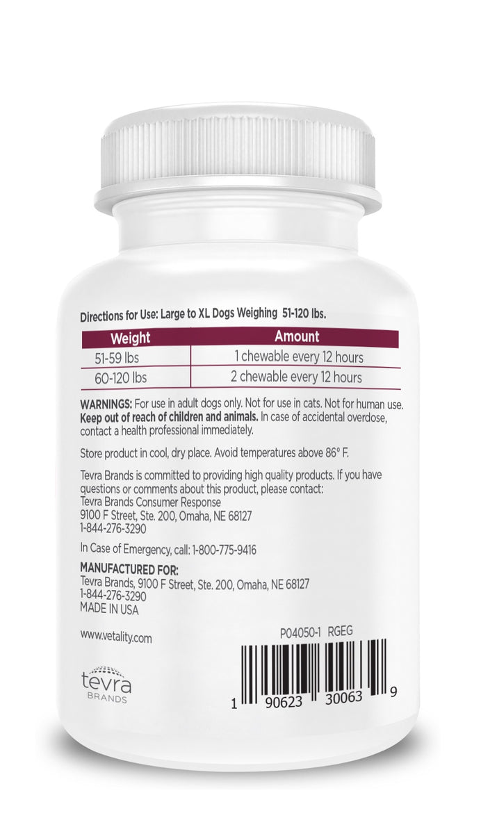 Vetality Canine Aspirin for Larger-XL Dogs 51-120 lbs 120ct