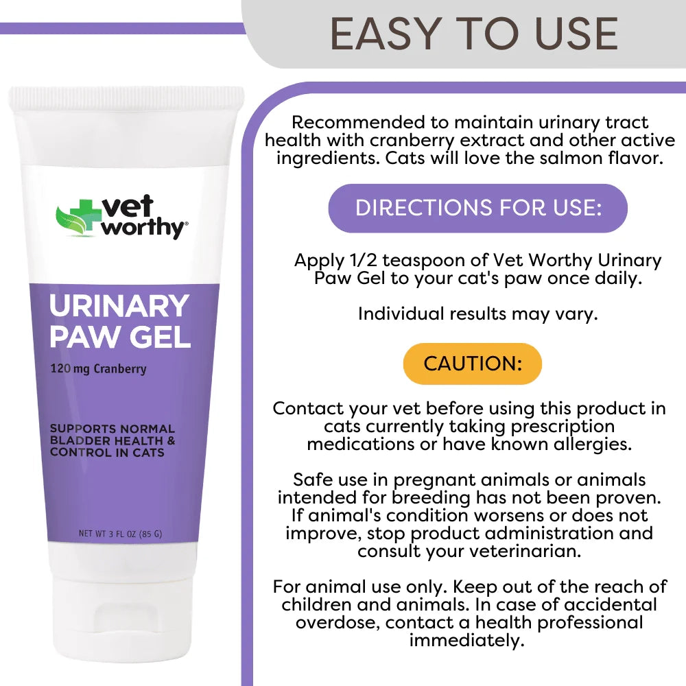 Vet Worthy - 3 oz Urinary Paw Gel Feline