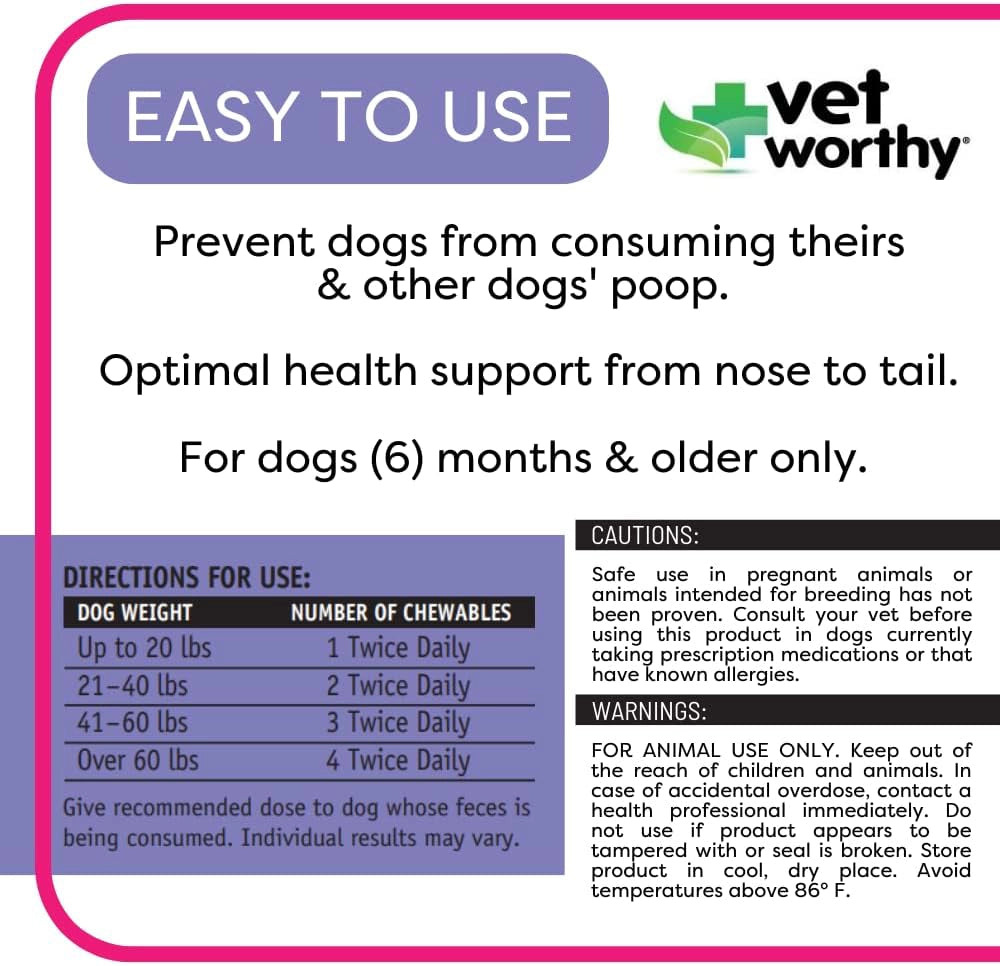 Vet Worthy Stop Stool Ingestion Soft Chews 60ct