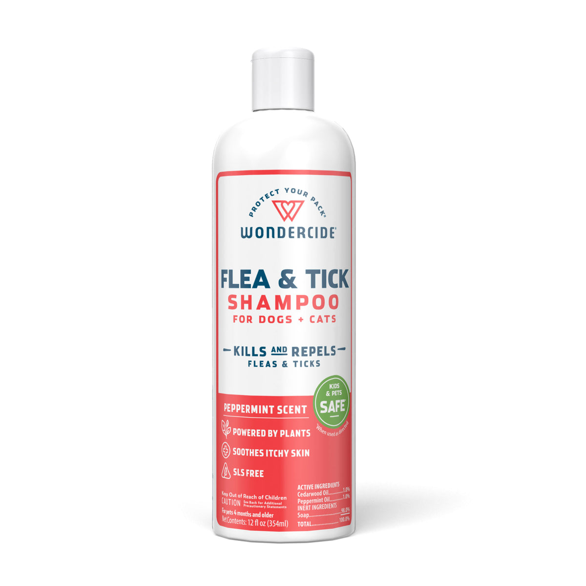 Wondercide Flea & Tick Liquid Shampoo Dogs + Cats Peppermint 12oz