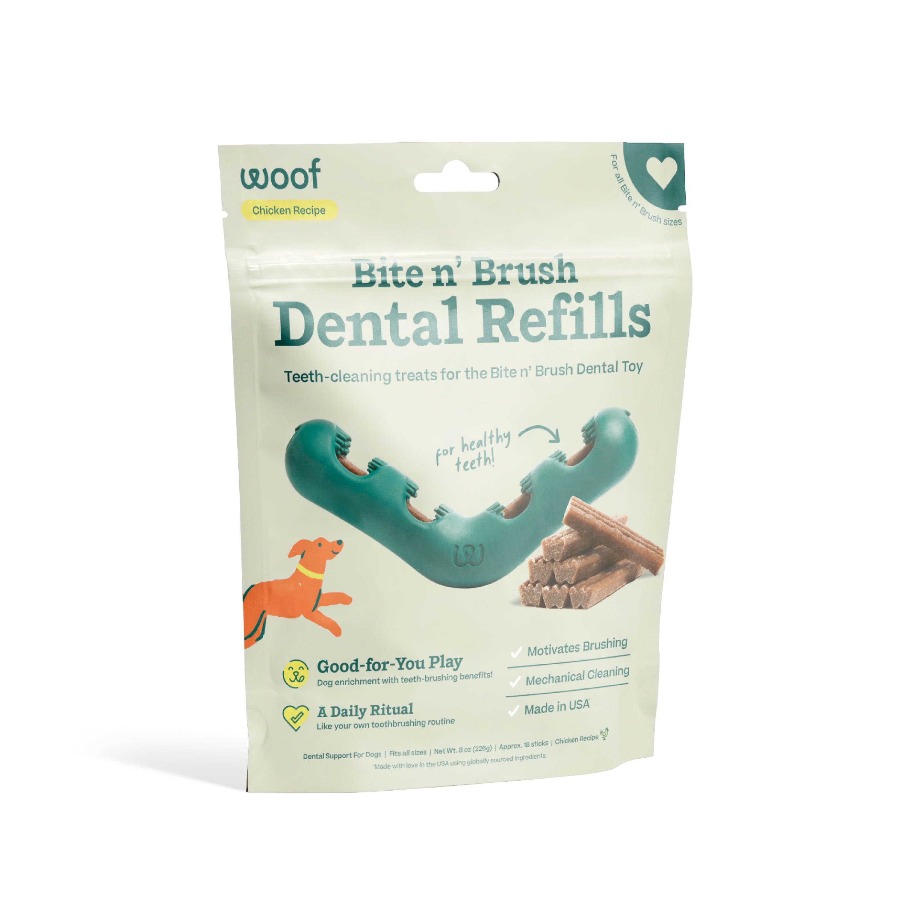 WOOF Bite n' Brush Dental Refills Chicken