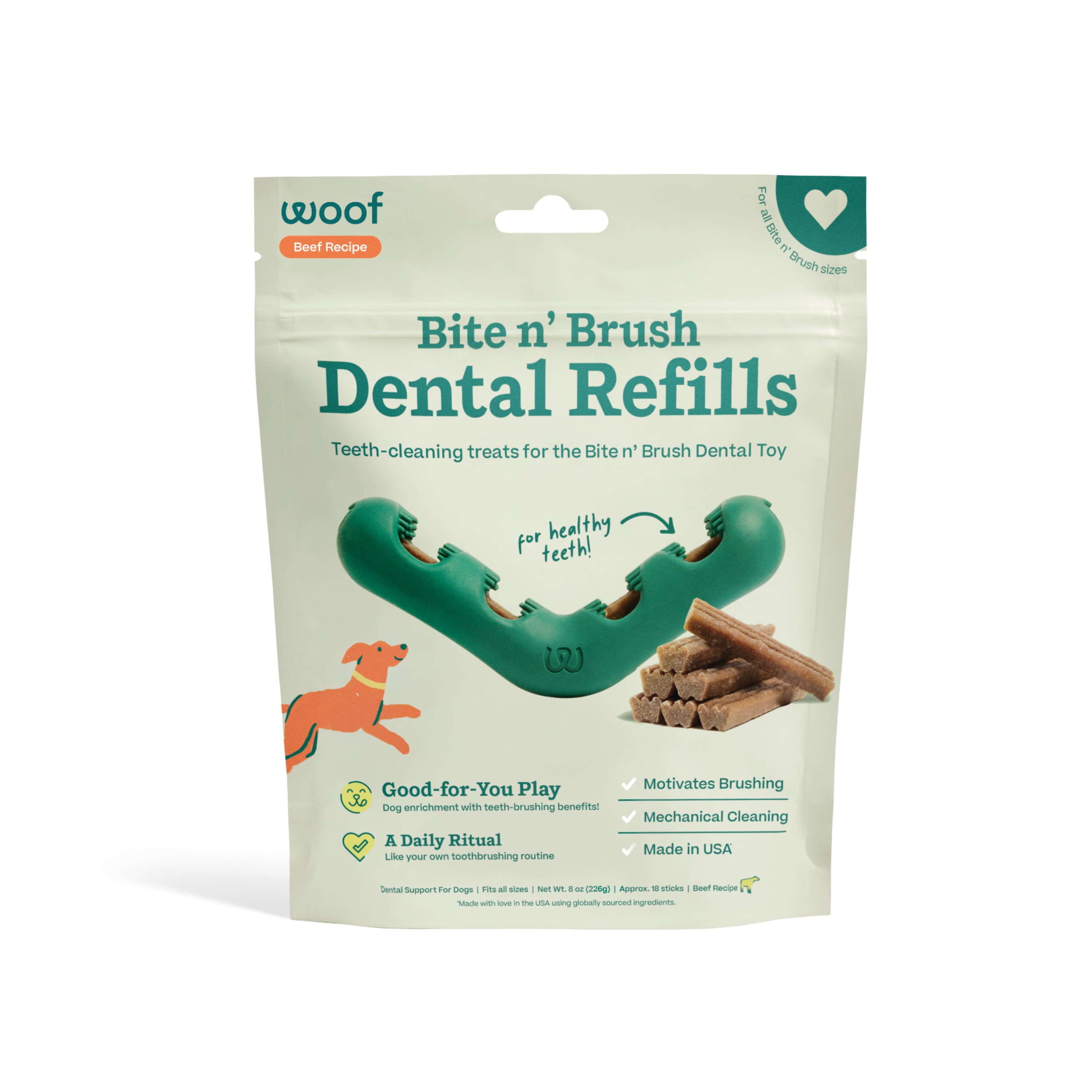 WOOF Bite N' Brush Refills Beef