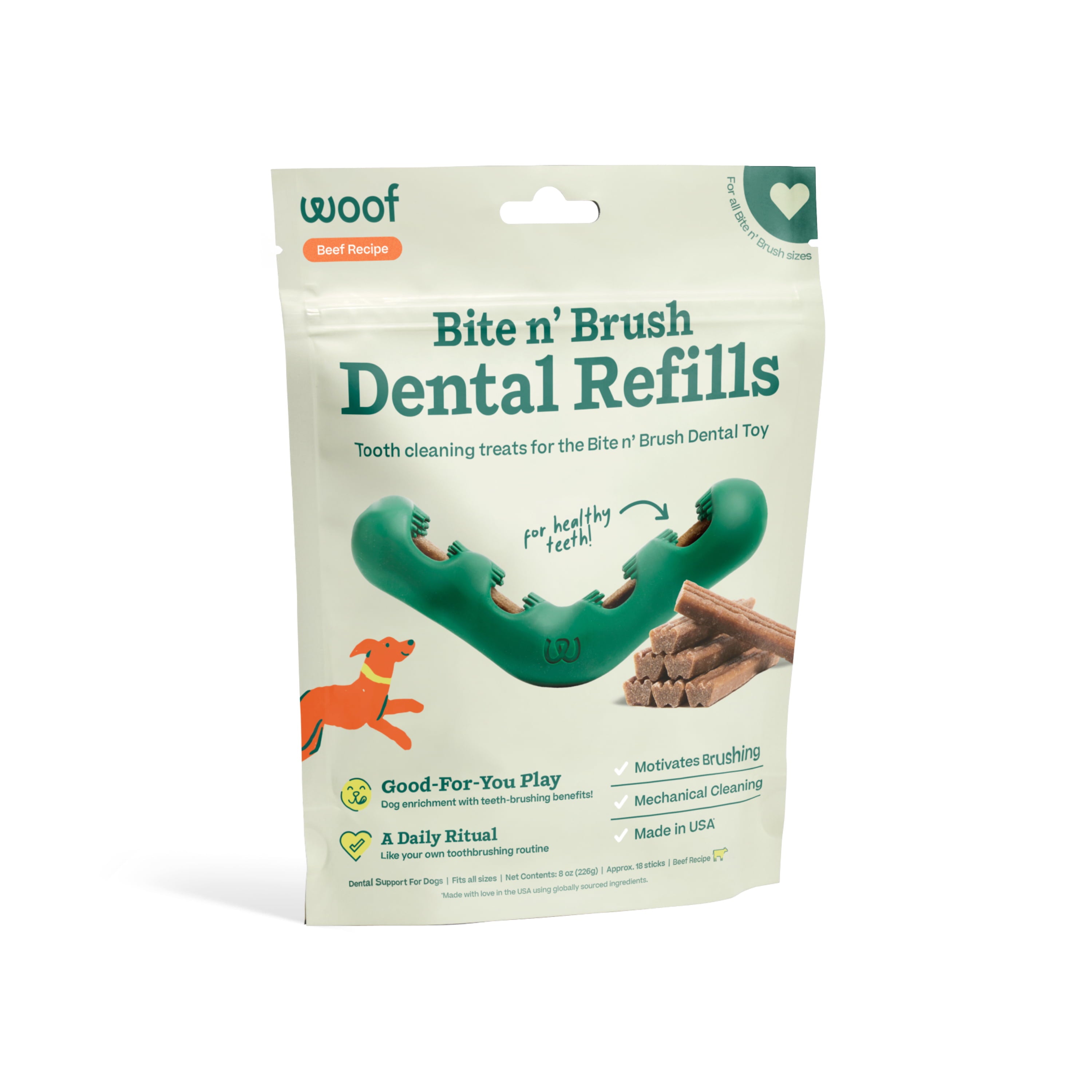 WOOF Bite N' Brush Refills Beef