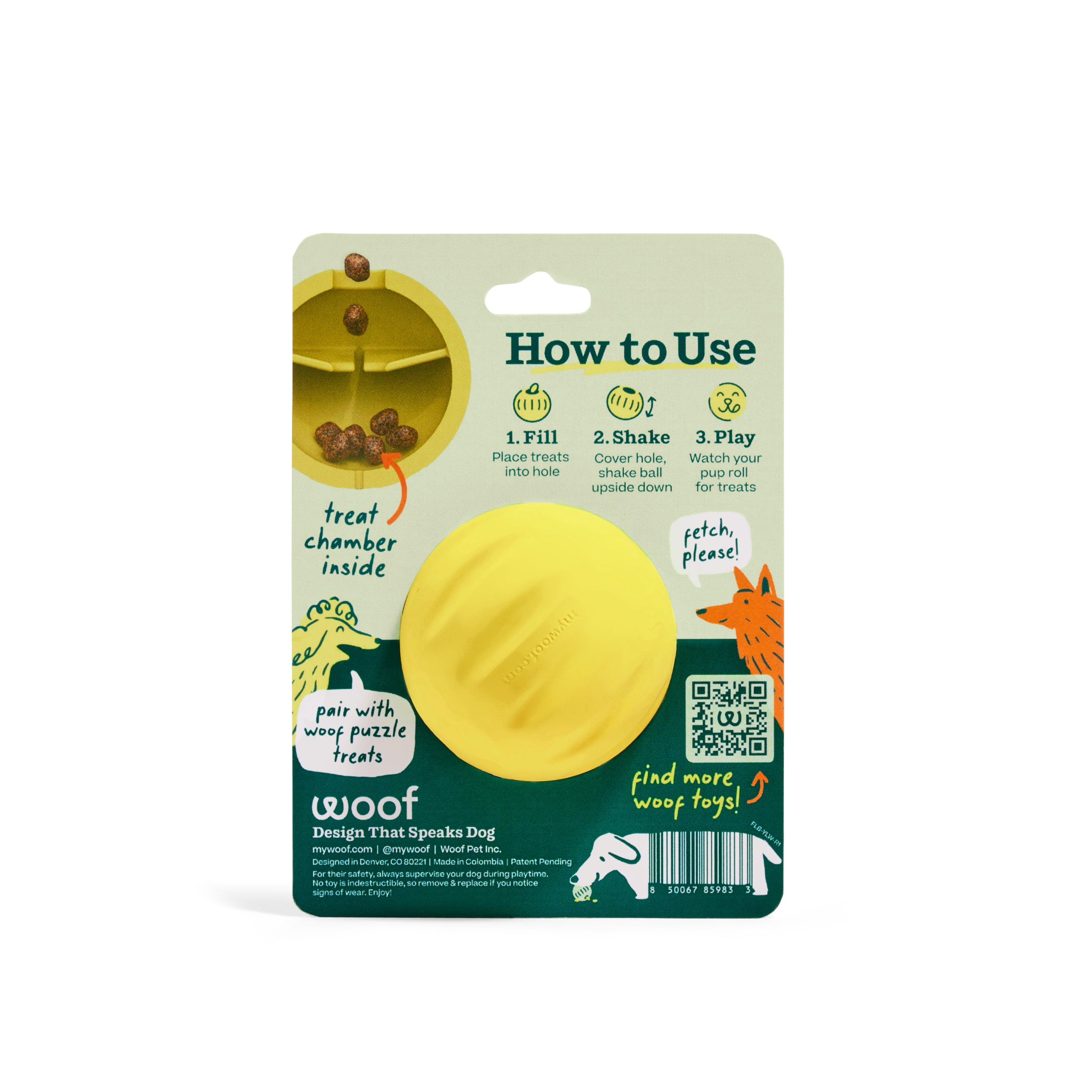 WOOF FlyBall Single Yellow